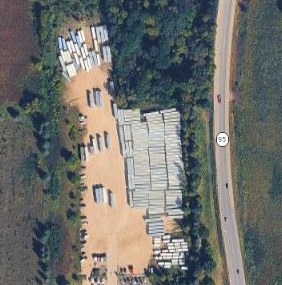 Satellite view of the Pulltail trailer yard at 2910 Quant Ave N, West Lakeland Township, Minnesota
