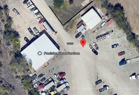 Satellite view of the Pulltail trailer yard at 10050 Interstate 35 Access Rd, San Antonio, Texas
